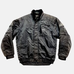 Vintage Shoei Puffer Jacket Mens Large Gray Quilted Rider Motorcycle Racing